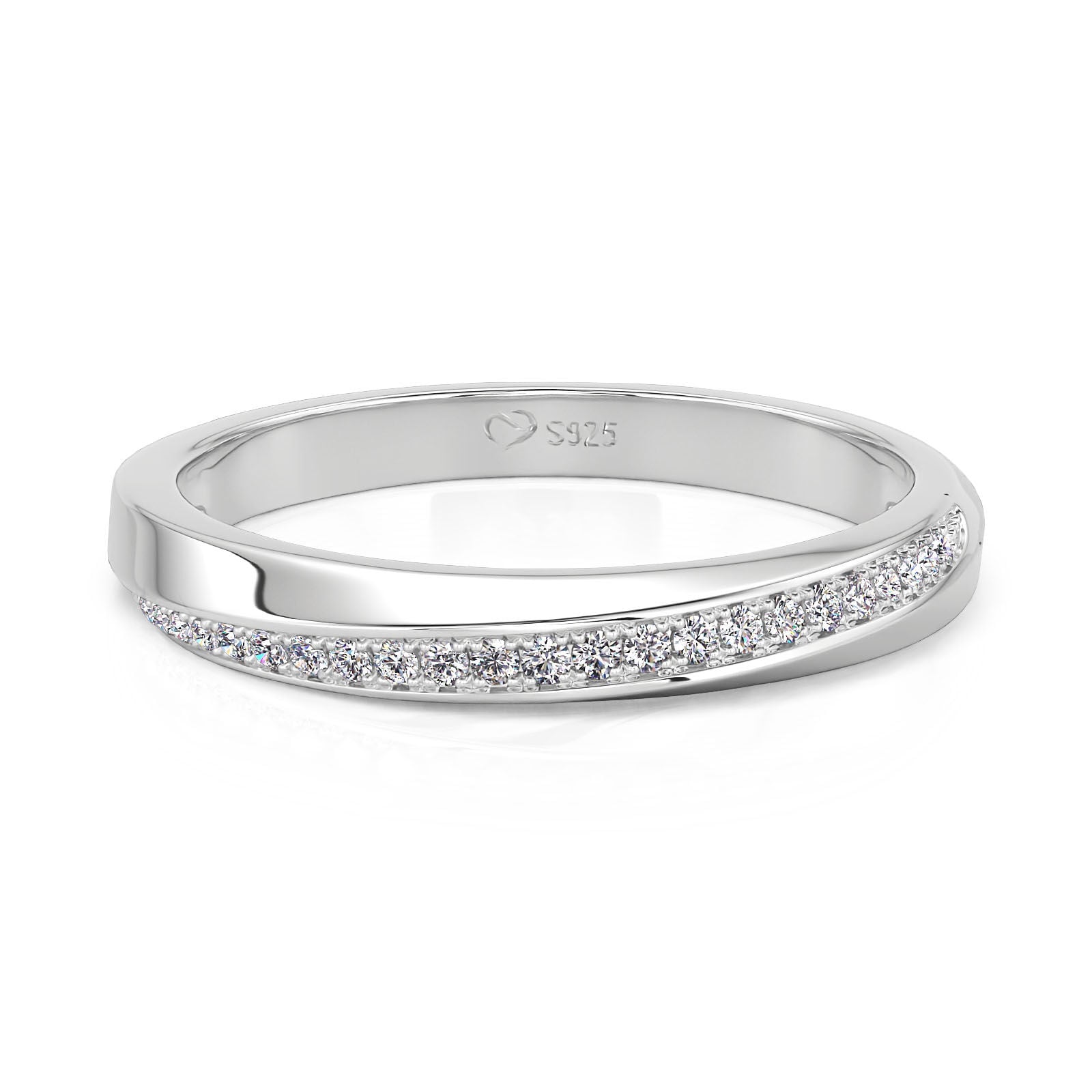 Jeulia Simple Twist Men's Wedding Band Sterling Silver