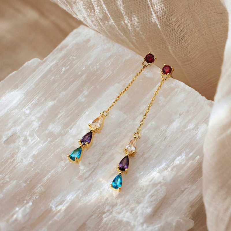 Personalized Birthstone Earrings Special Gift for Grandma