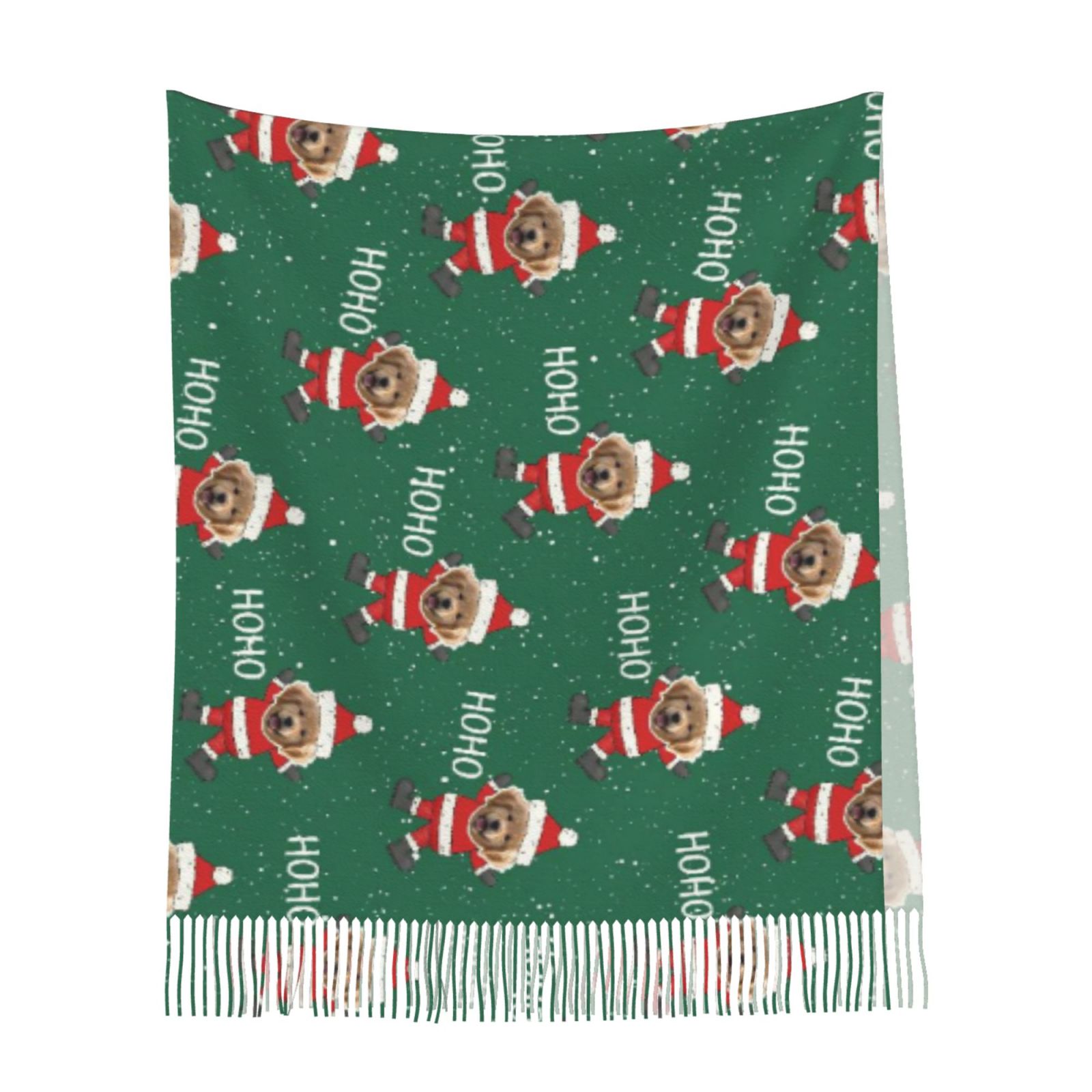 "Christmas Puppy" Custom Scarf with Pet Photo Winter Gift for Pet Owners