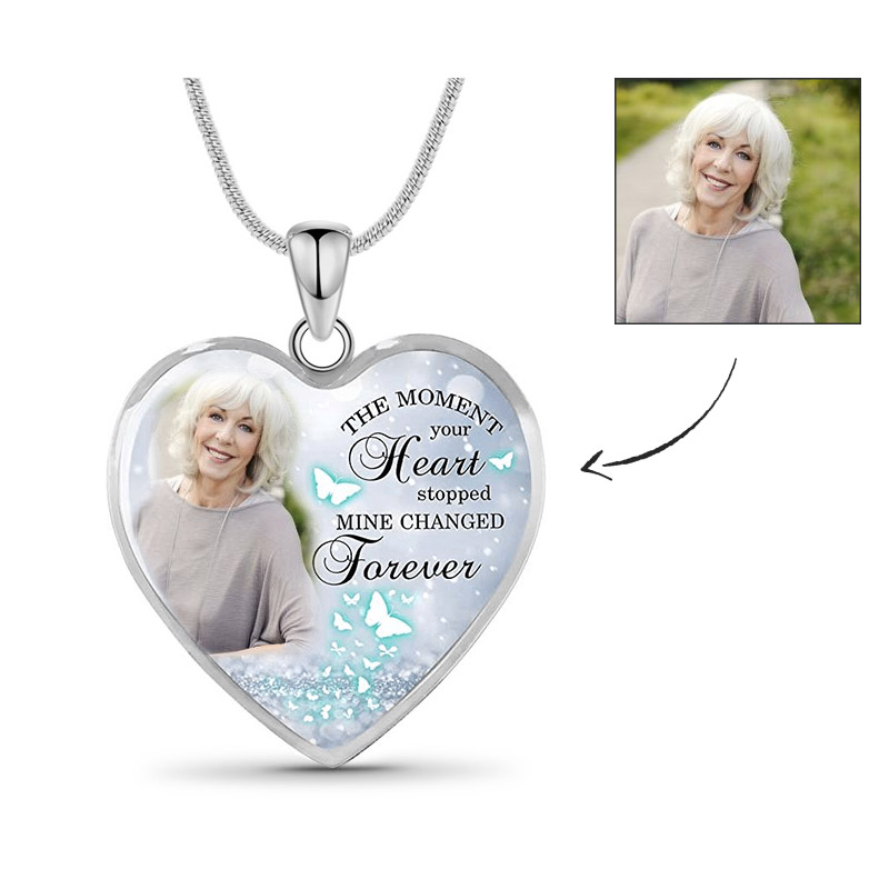 "The Moment Your Heart Stopped" Custom Photo Necklace