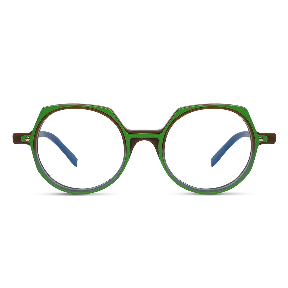 Pene Round Green Glasses