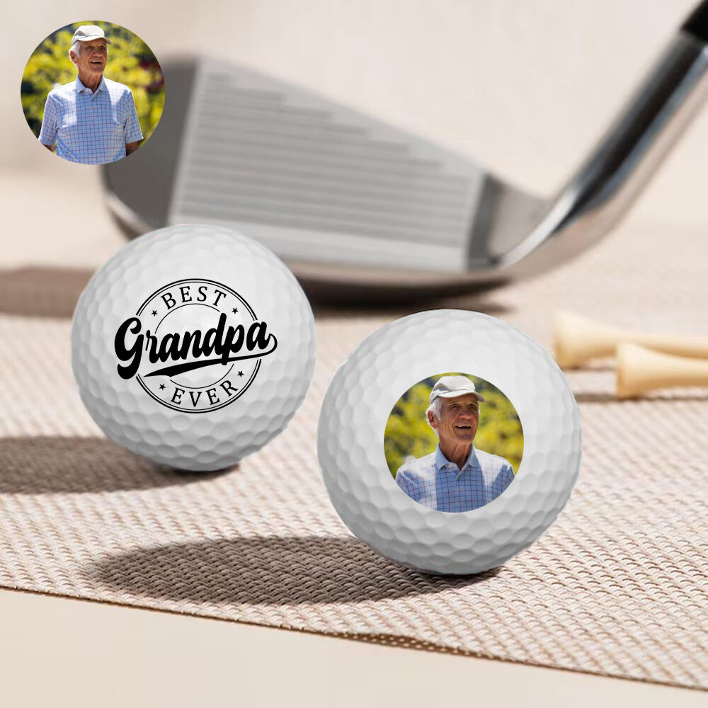 Juego de 3 pelotas de golf personalizadas "El mejor abuelo del mundo" Regalo decorativo creativo para el abuelo