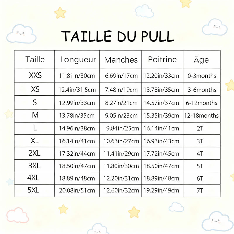 Pull personnalisé avec prénom brodé cadeau créatif pour enfants