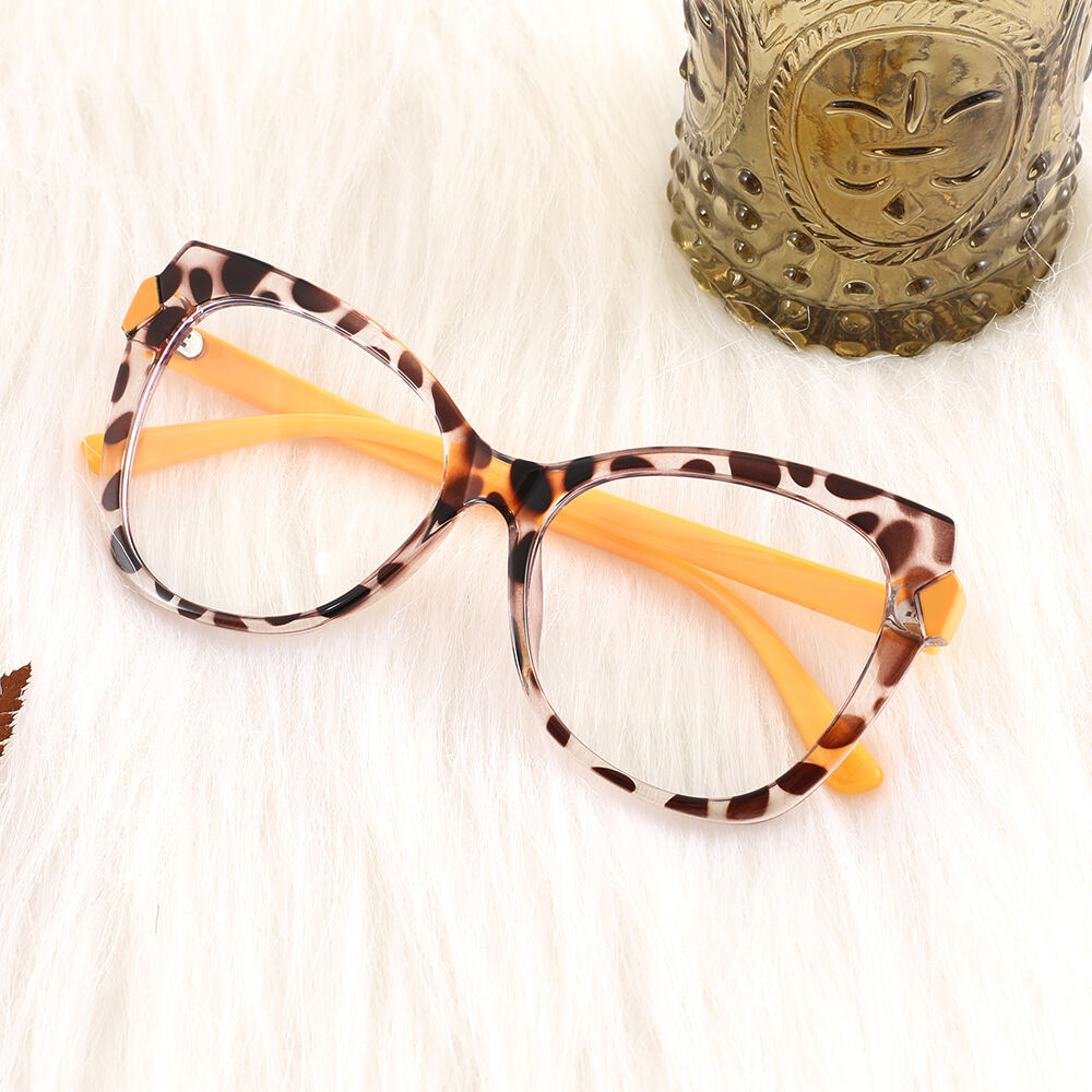 Isabella Cat Eye Leopard Yellow Glasses