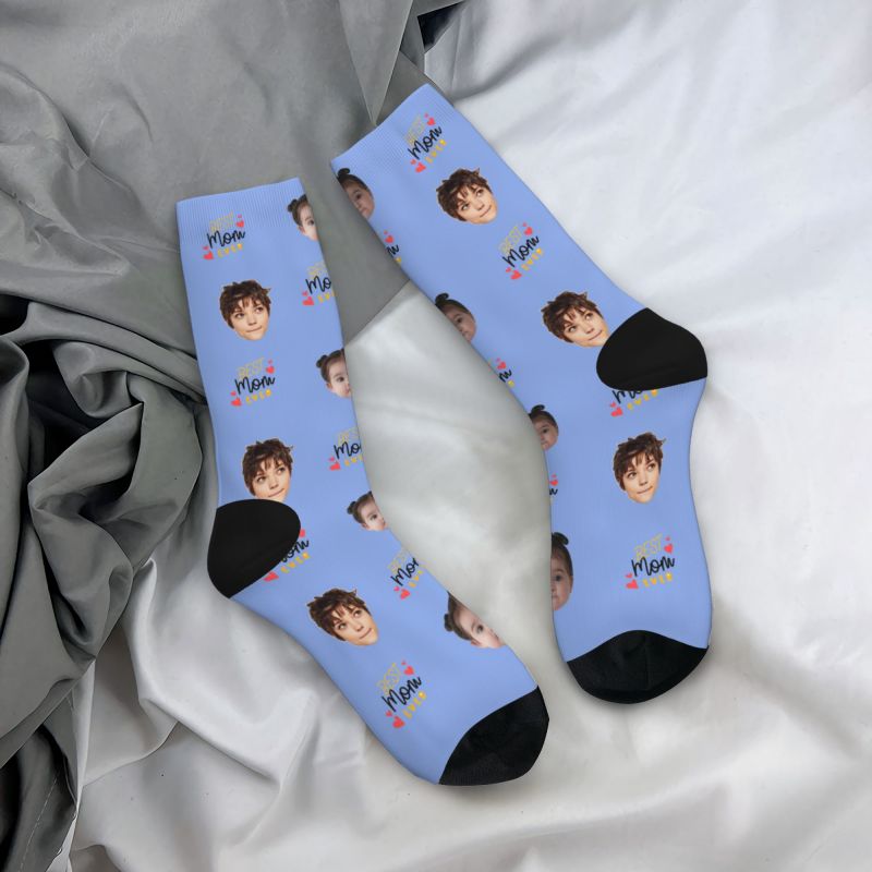 Customiseerbare sokken met kinderfoto's voor Moederdag