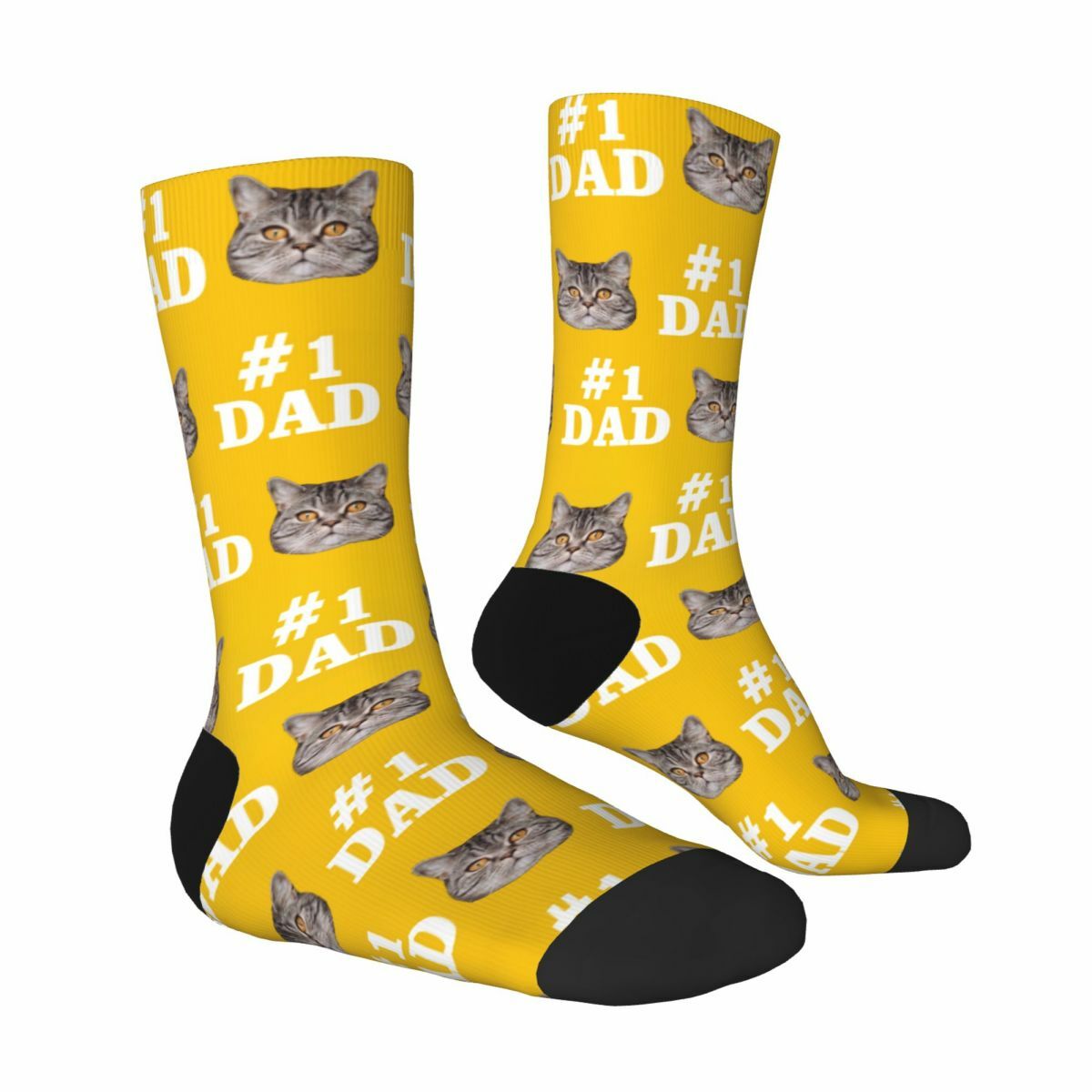 "#1 DAD" Customized Face Socks Father's Day Gift for Dad