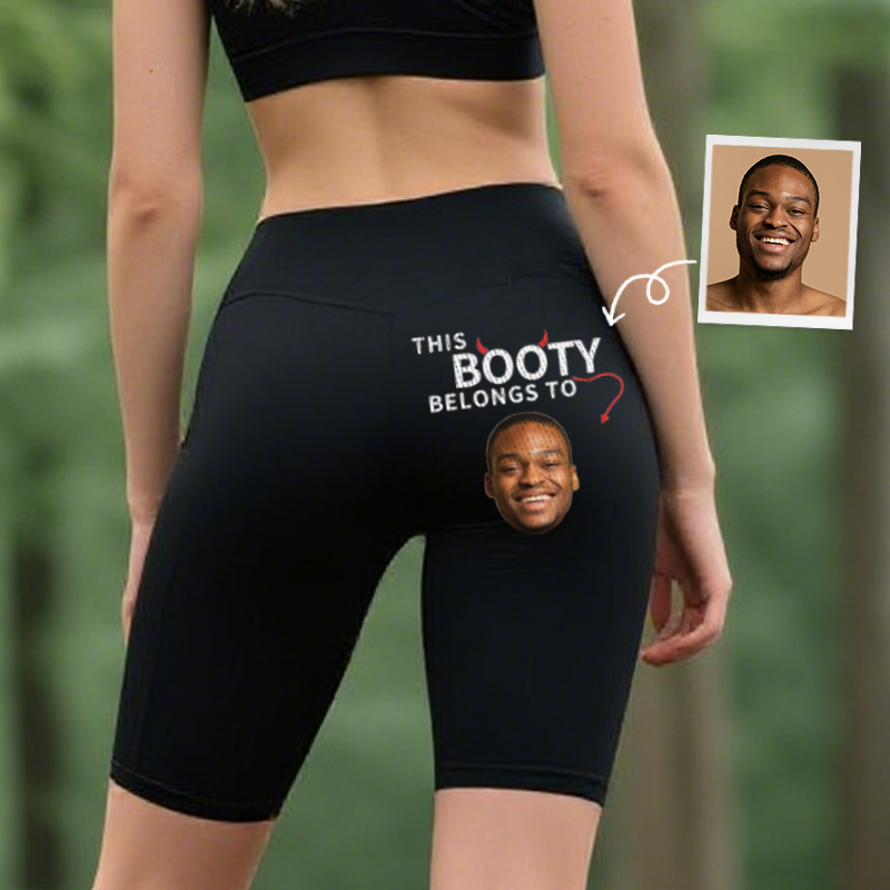 Leggings de motociclista personalizados. Este botín pertenece a una foto personalizada. Diseño divertido. Regalo creativo para sus amantes.