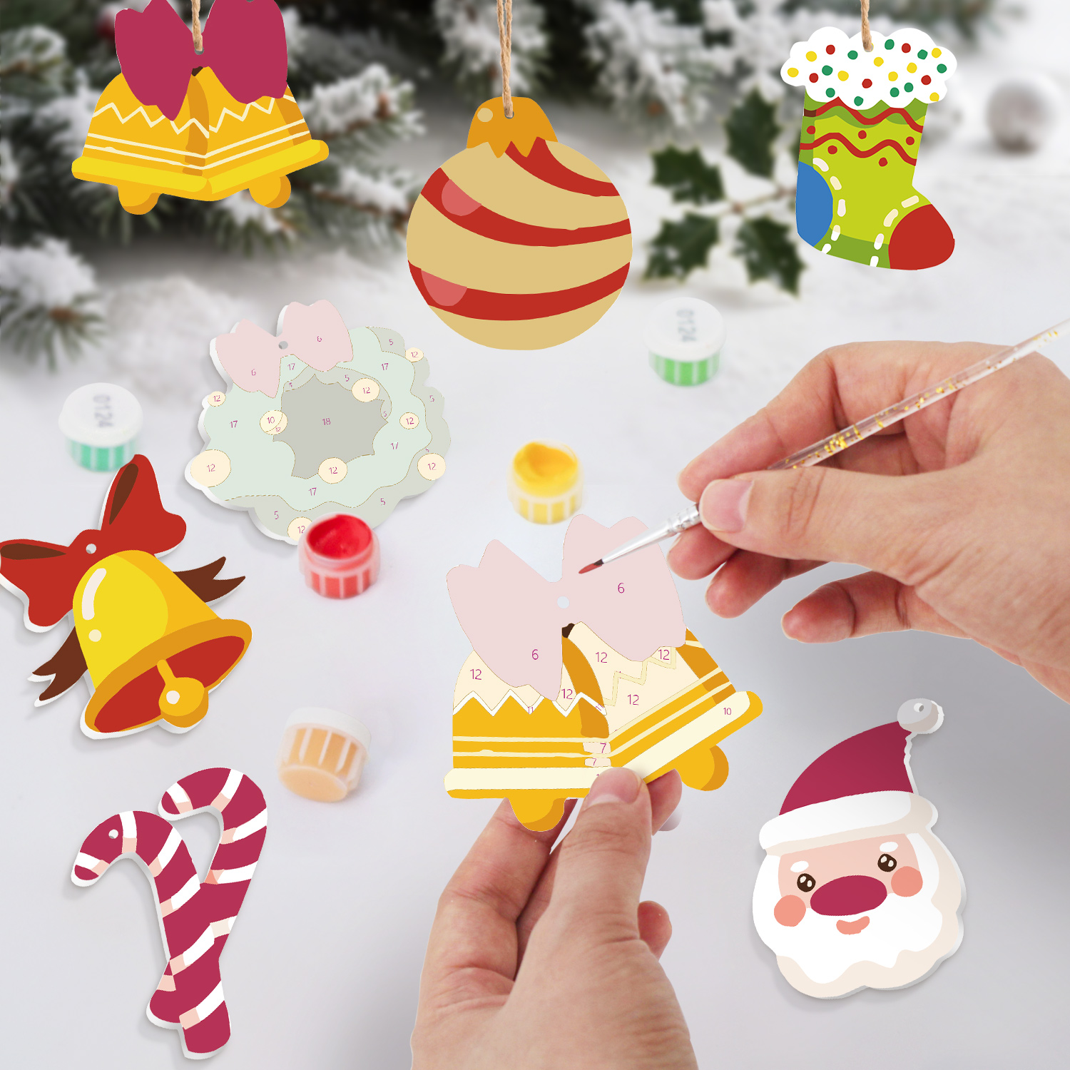DIY-Weihnachtsbaumschmuck-Set mit Weihnachtsmann Schönes Geschenk für Kinder