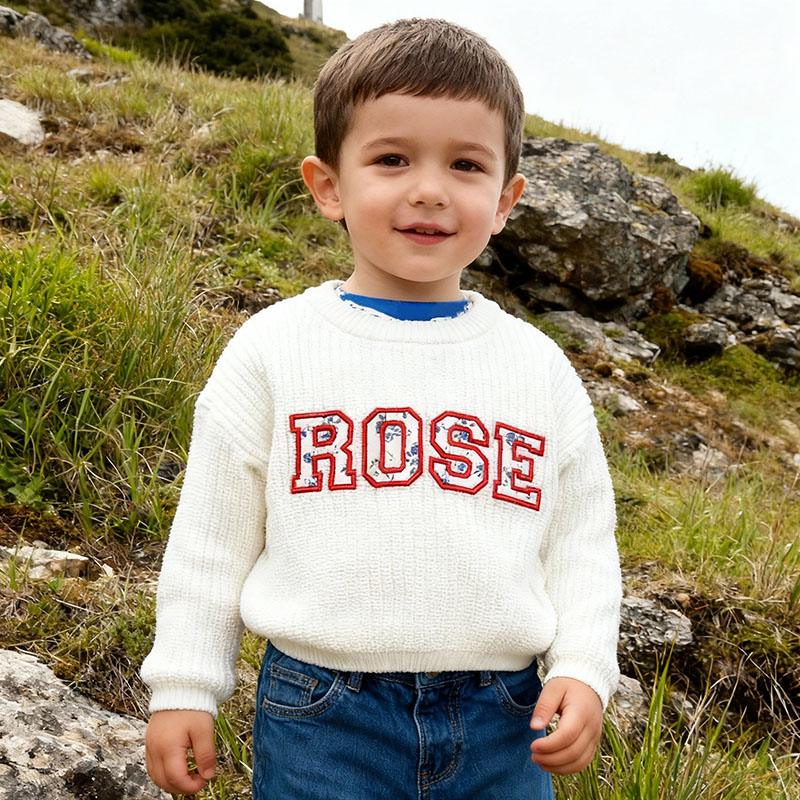 Personalisierter bestickter Namenspullover Schlichtes Geschenk für Kinder