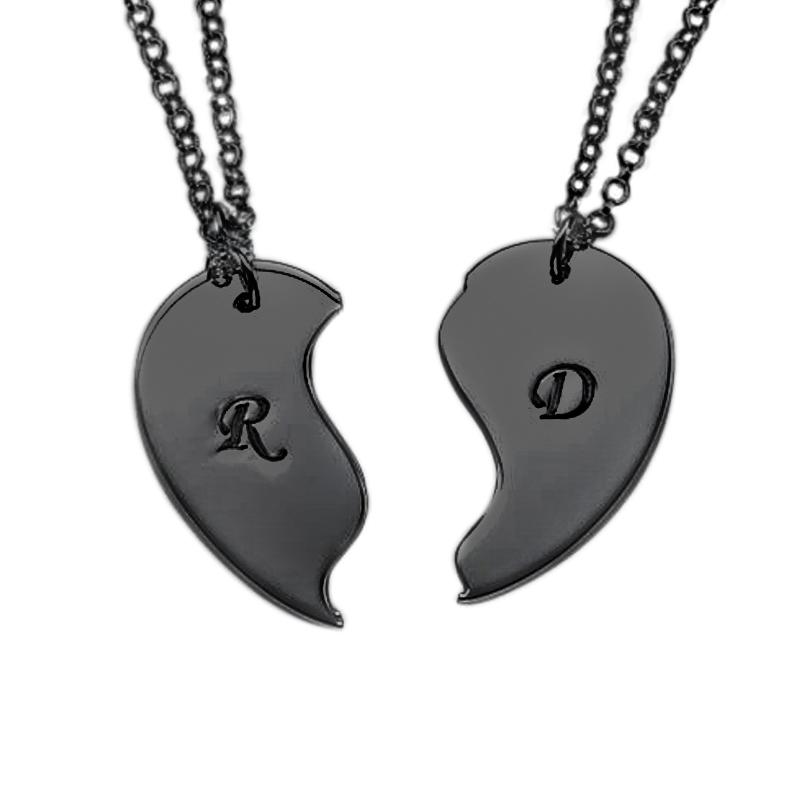 "Lettering You In My Heart" Heart Shape Necklace for Couples
