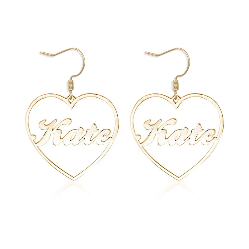 ハート ネーム ピアス 両耳用