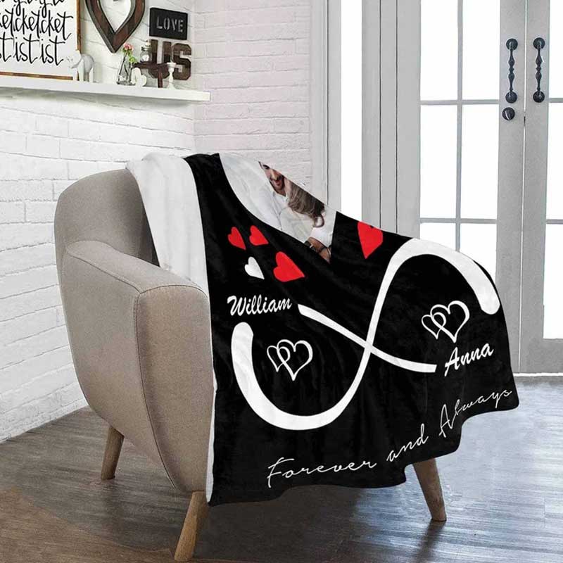 Personalized Infinity Love Name Blanket Custom Blanket For Couple