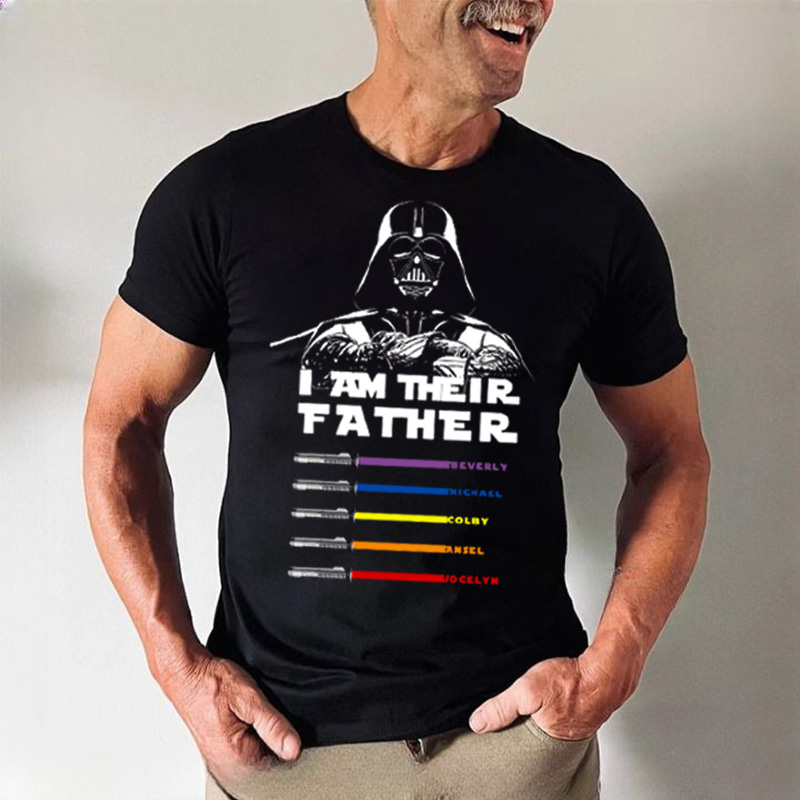 Personalized T-shirt with Custom Name Cartoon Character Pattern Cool Present for Dad