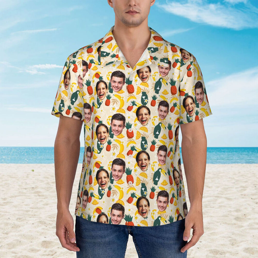 Camicia hawaiana personalizzata Tempo d'estate Camicia unisex per coppia