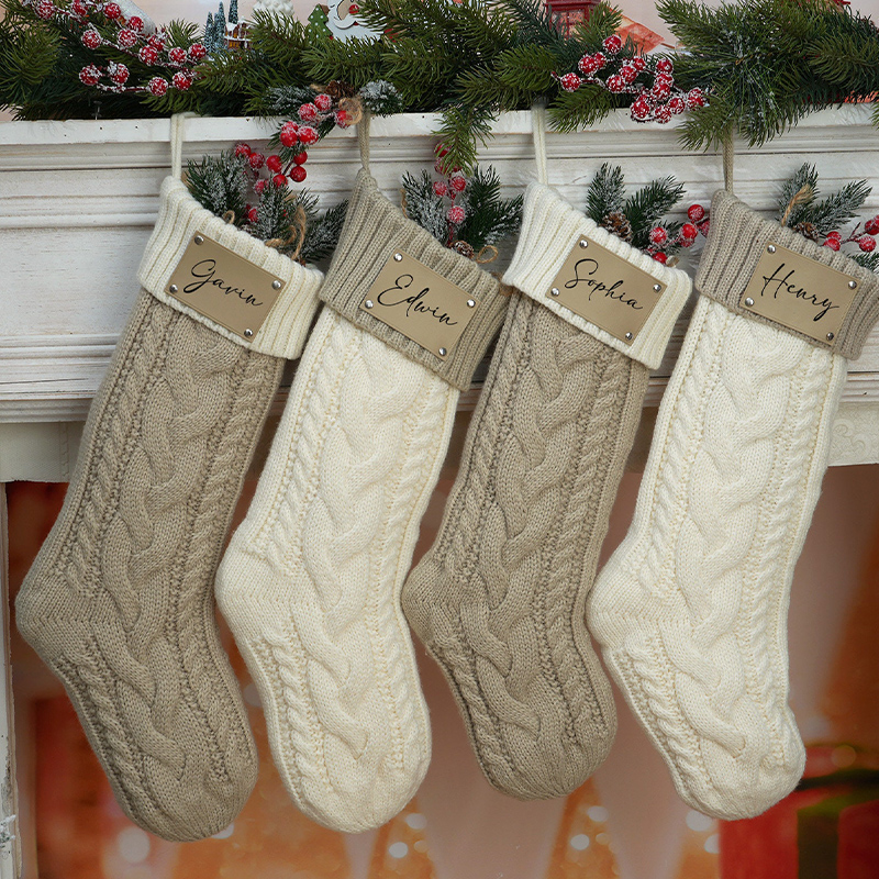 Personalized Christmas Stocking Custom Name Warm Gifts For Family