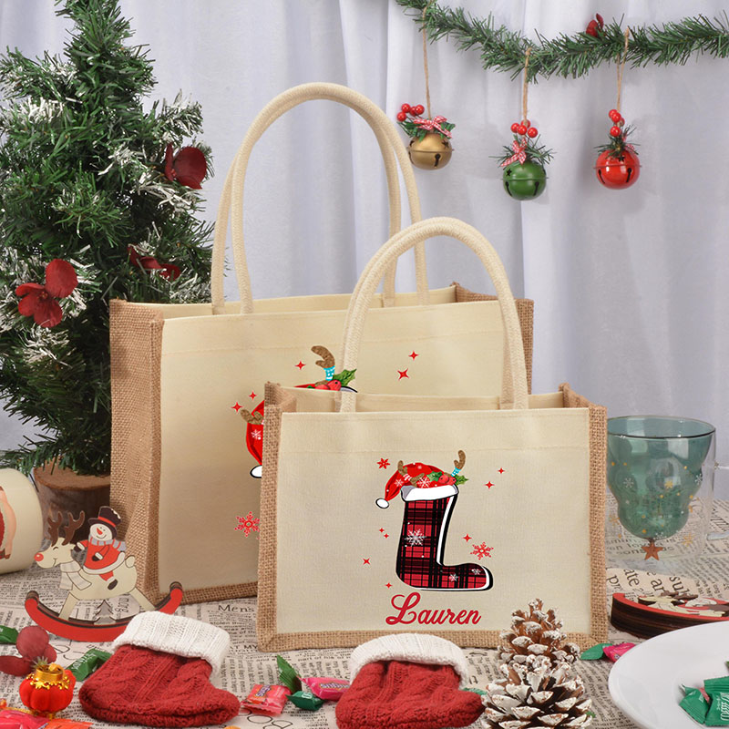 Personalisierte Weihnachtsgeschenktüte mit Namen Stilvolles Geschenk für Freunde