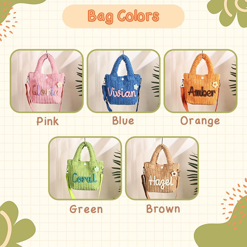 Borsa personalizzata con nome e decorazioni floreali Bellissimo regalo per lei