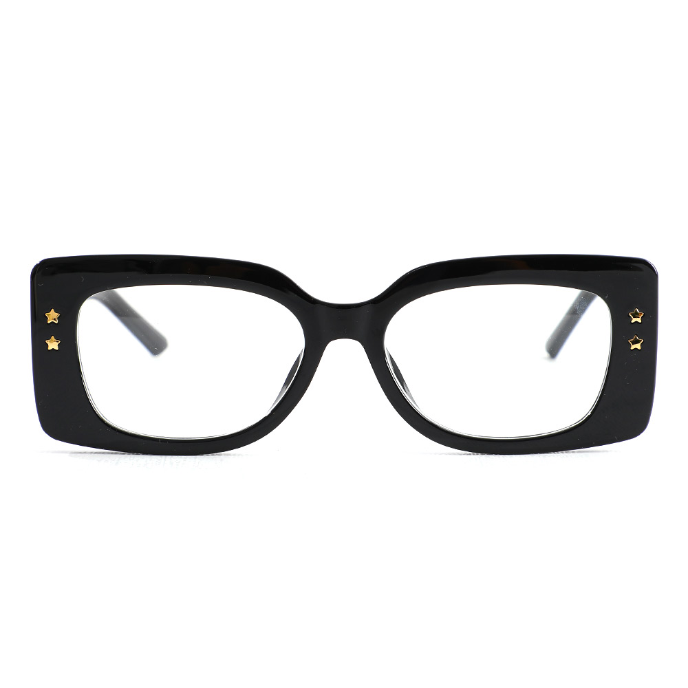 Huggins Quadratische Schwarze Brille