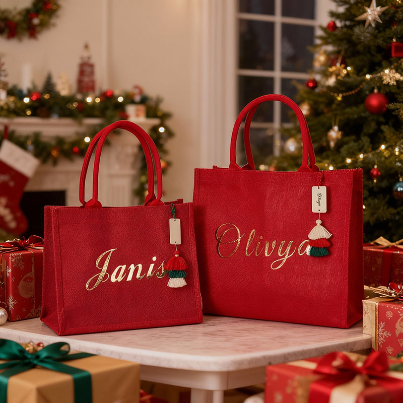 Personlig namngraffit på julklappspåse den bästa presenten till systern