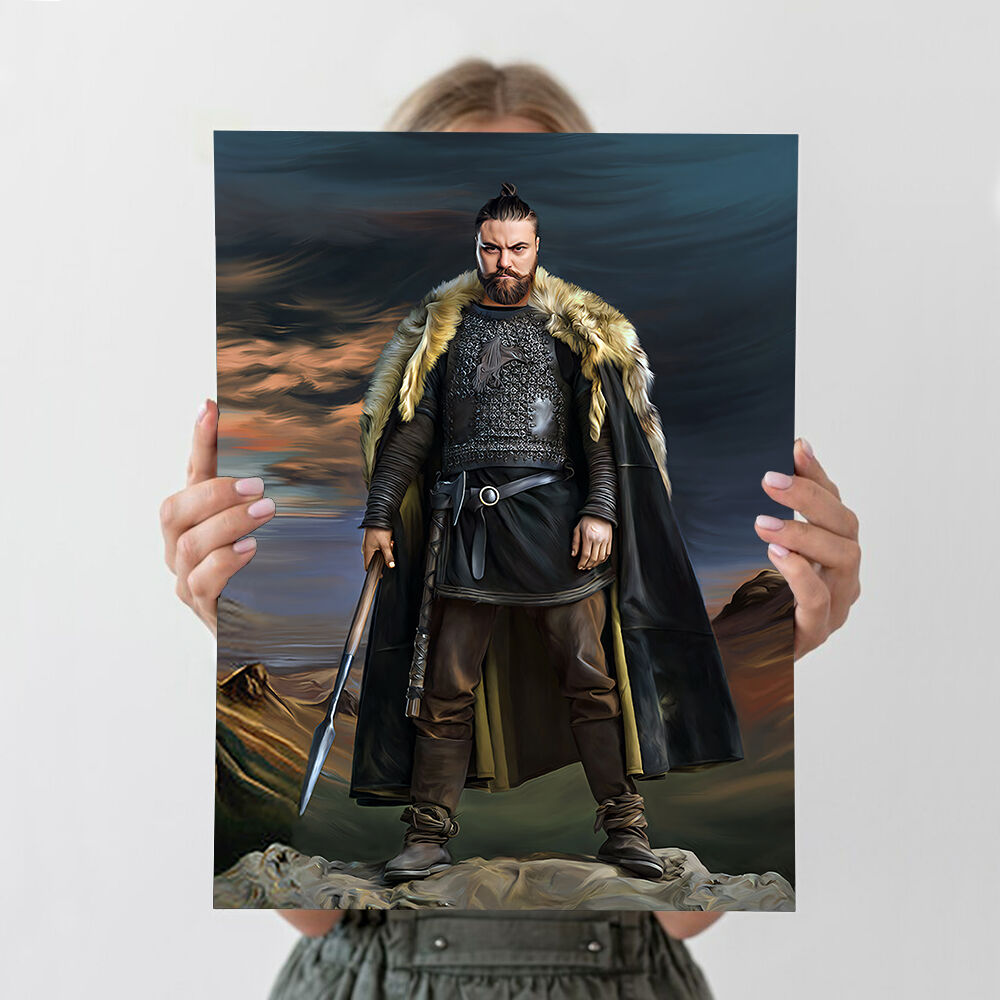 Cadre Le Roi des Vikings Photo de tête personnalisée Cadre royal Portraits personnalisés