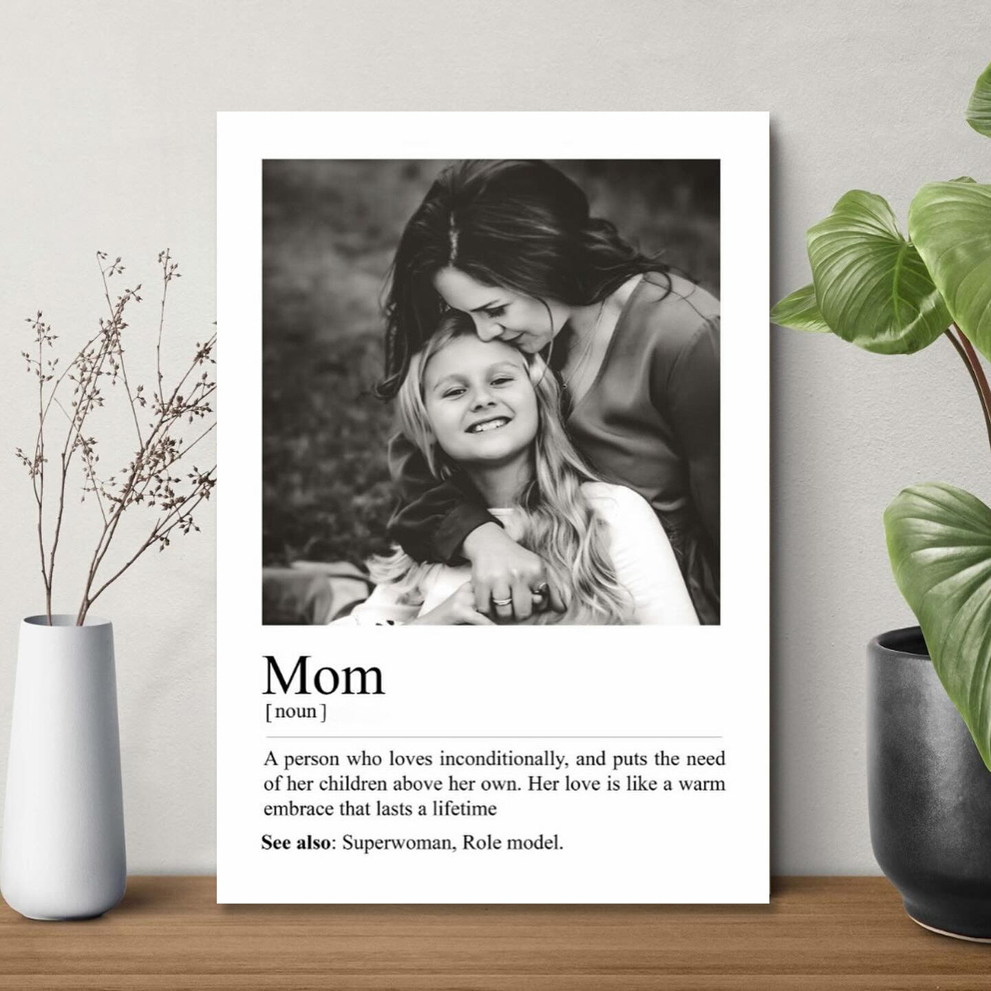 Personalized Picture Canvas Wall Art Warm Present for Dear Mom "Role Model"