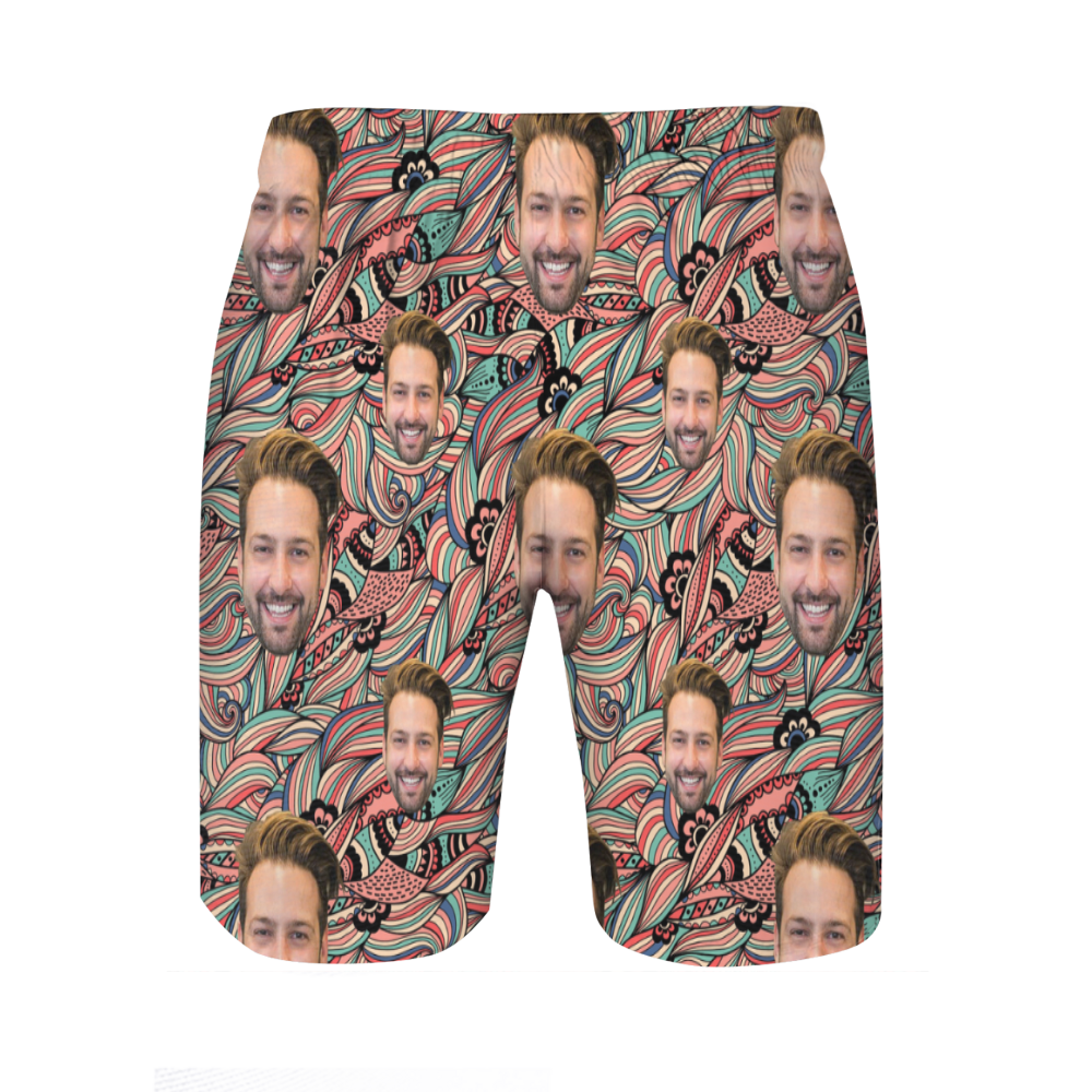 Gepersonaliseerde foto Herenstrandshort Speciaal cadeau voor vriend