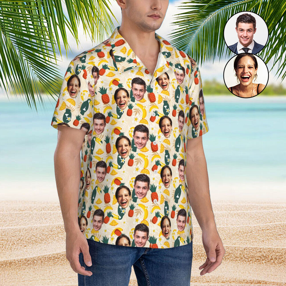 Camicia hawaiana personalizzata Tempo d'estate Camicia unisex per coppia