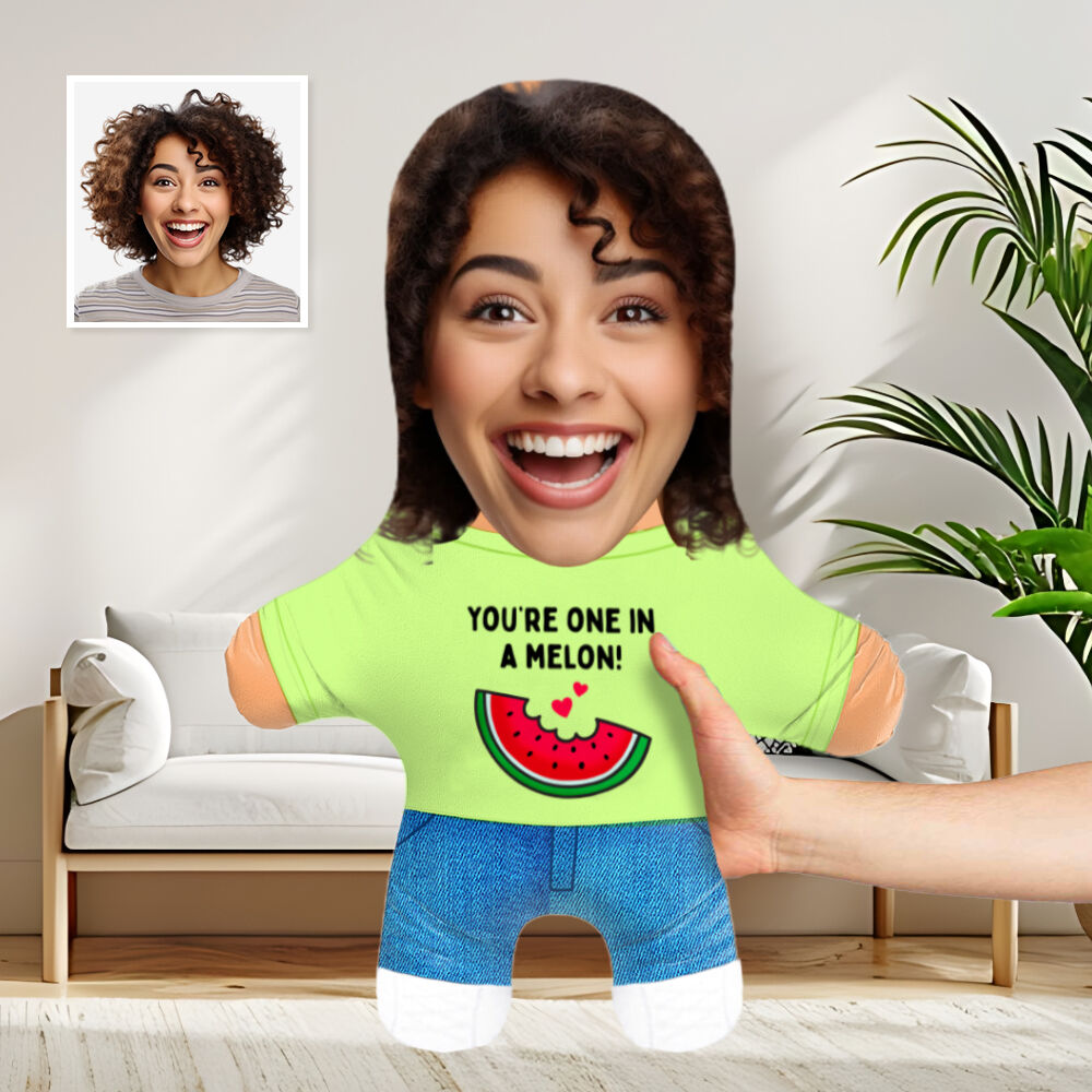 Personalized Face Pillow"You're One In A Melon" Creativ Pillow for Girlfriend