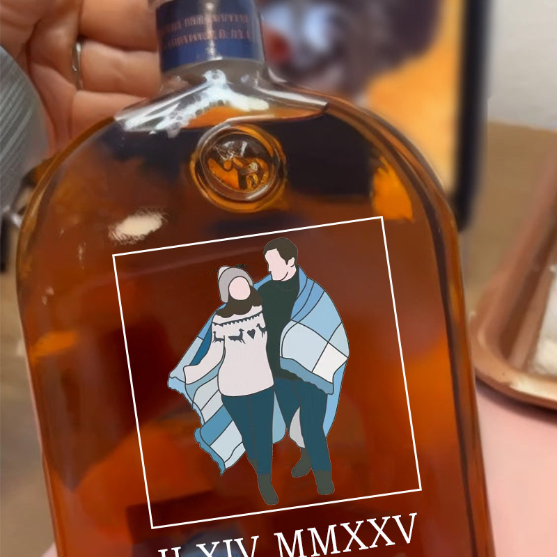 Personalized Picture Whiskey Bottle with Custom Date Wonderful Gift for Anniversary