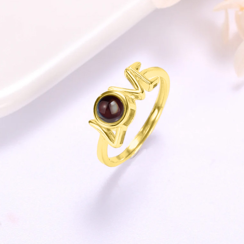 Personalized Projection Picture Ring Love Unique Shape Christmas Gift For Couples
