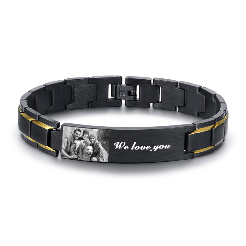 Pulsera personalizada para hombre con foto personalizada regalo sencillo para la familia