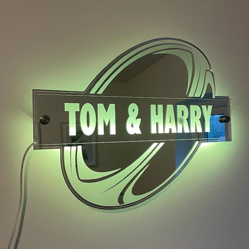 Personalized Rugby Mirror Lights With Custom Names For Sports Enthusiasts