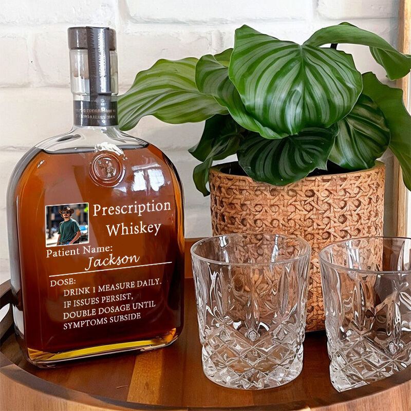 Bouteille de whisky personnalisée avec photo et nom personnalisé Cadeau parfait pour papa