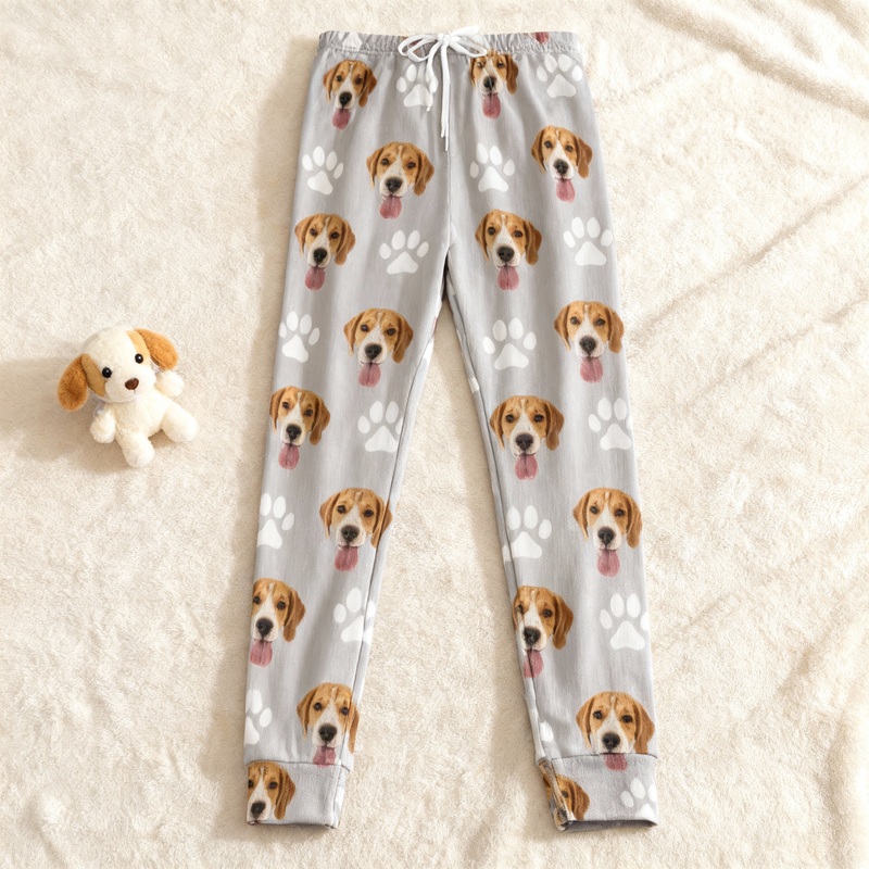 Personalized Unisex Sweatpants Custom Photo Paw Prints Design Great Gift for Pet Lovers