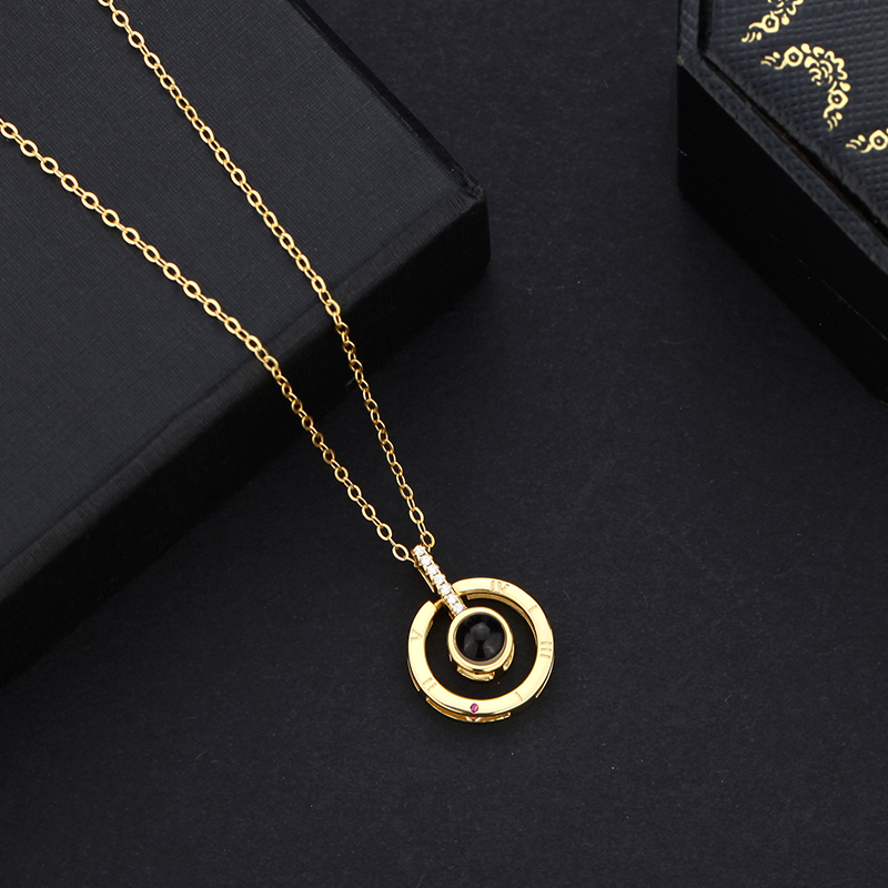 Custom Circle Photo Projection Necklace Beautiful And Perfect Gift