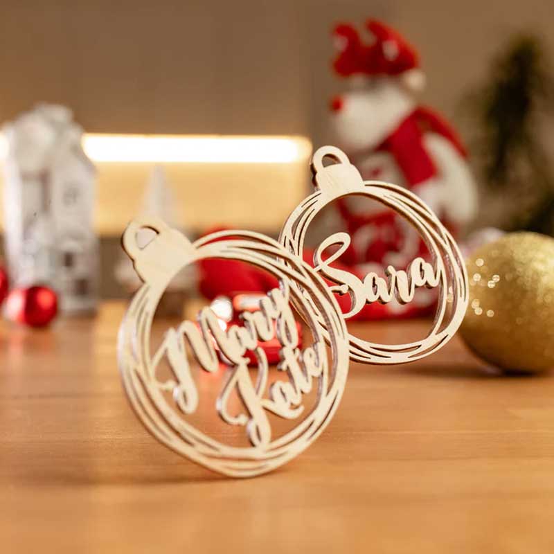 名入れ クリスマスツリー 飾り 木製 オーナメント