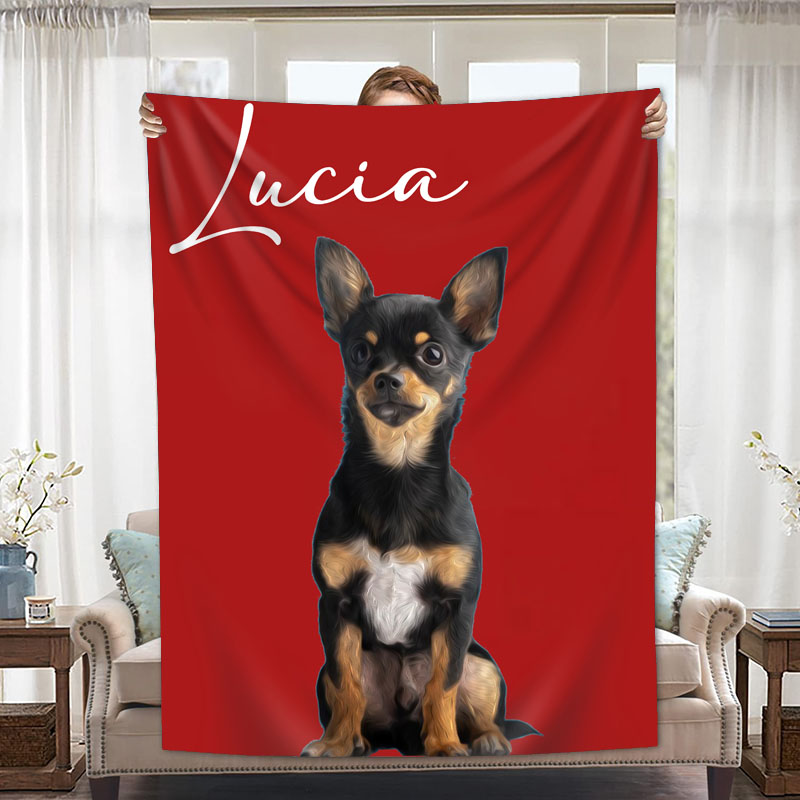 Personalized Picture Blanket with Optional Background Color Unique Gift for Pet Lovers