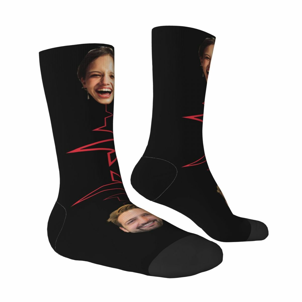 Personalized Face Socks "Heart Signal" Couple Mid-calf Socks for Valentine's Day