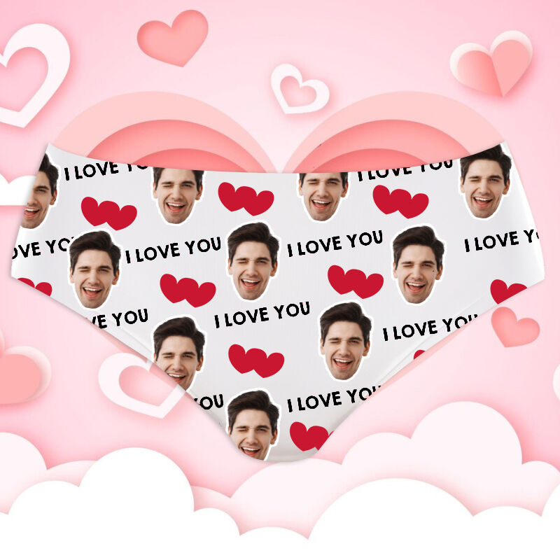 Gepersonaliseerd Vrouwenondergoed met Rood Hartpatroon Prachtig Cadeau voor Haar