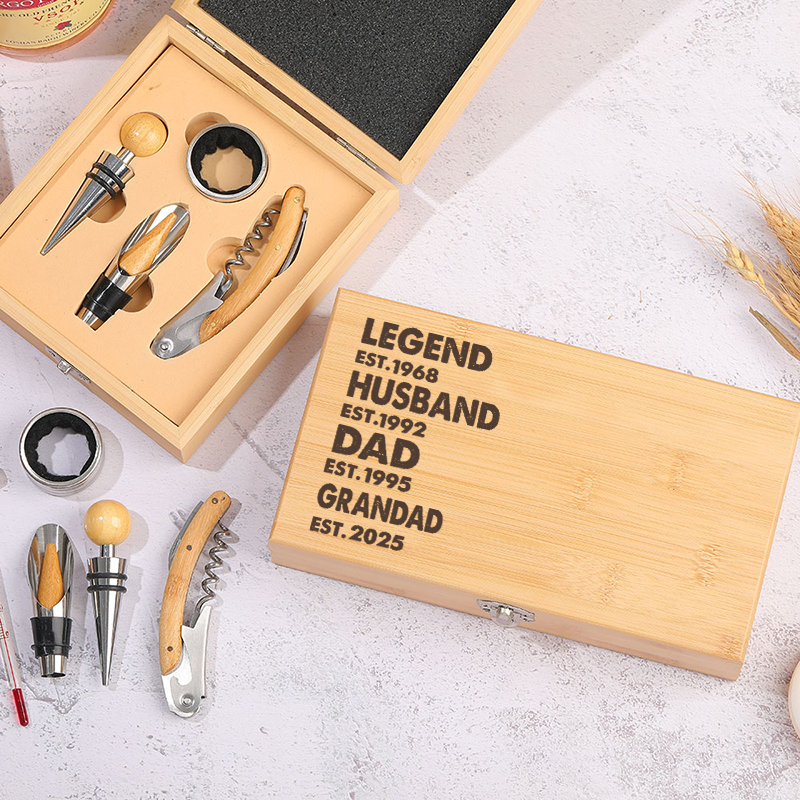 Juego de abrebotellas personalizado: La leyenda, esposo, papá y abuelo. Fechas personalizadas. Regalo único para el padre amante de las bebidas.