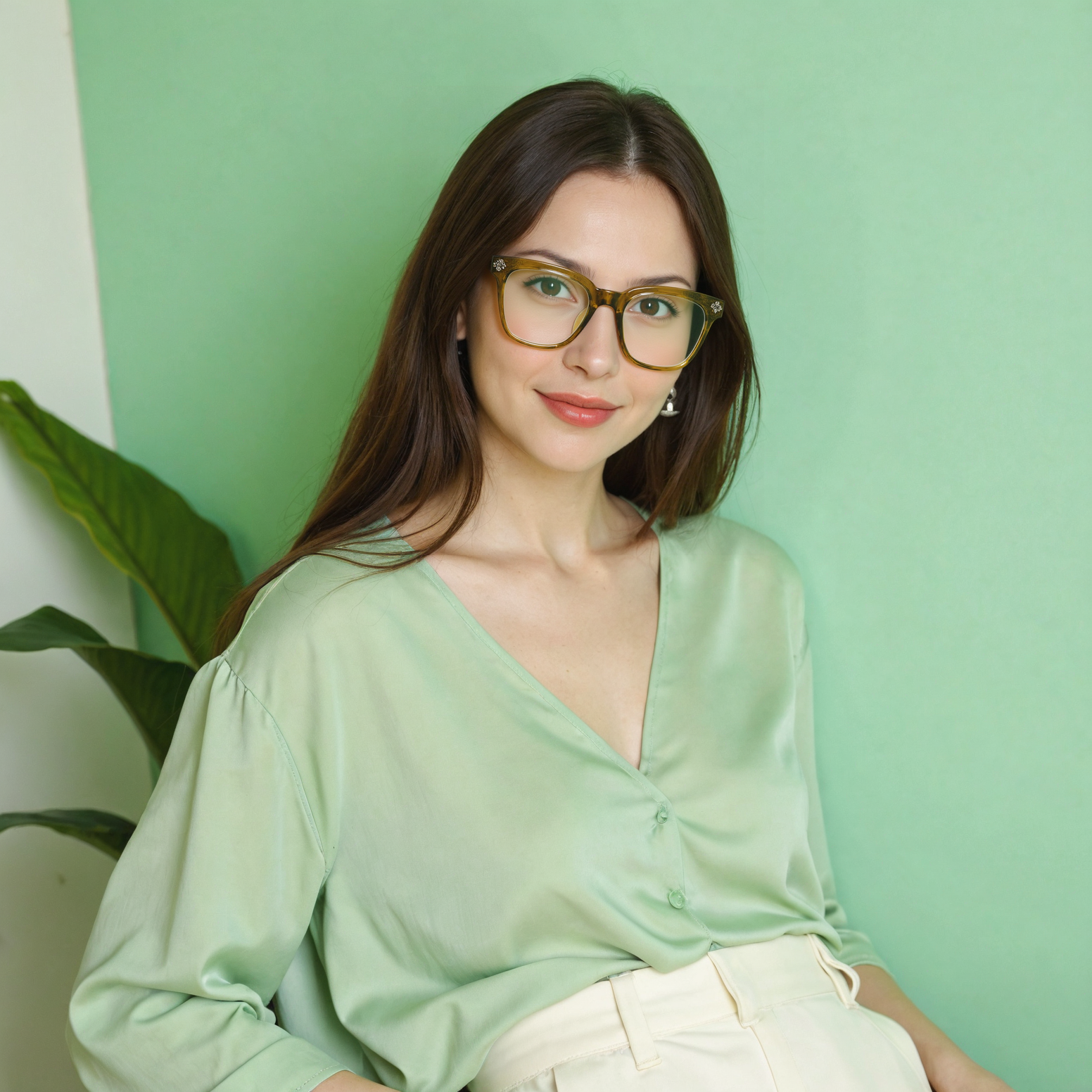 Dana Quadratische Grüne Brille