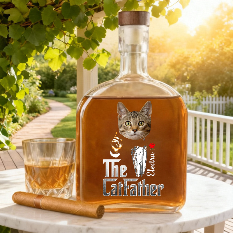 Personlig whiskyflaska med bild och namn Söt present till djurälskare