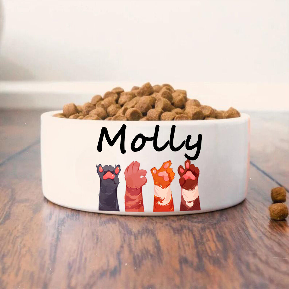 名入れ 足形 写真 犬&猫 ペット フード ボウル 食器 オリジナル