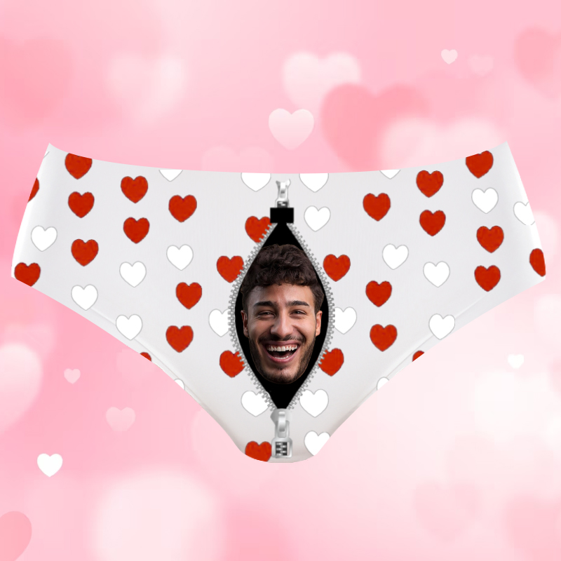 Intimo da donna con immagine personalizzata con design a forma di cerniera, regalo creativo per la moglie