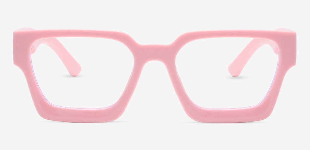Coral Pink Square Glasses