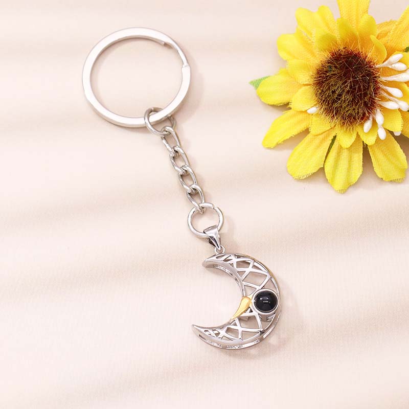 月 投影 写真 写真 入り キーホルダー