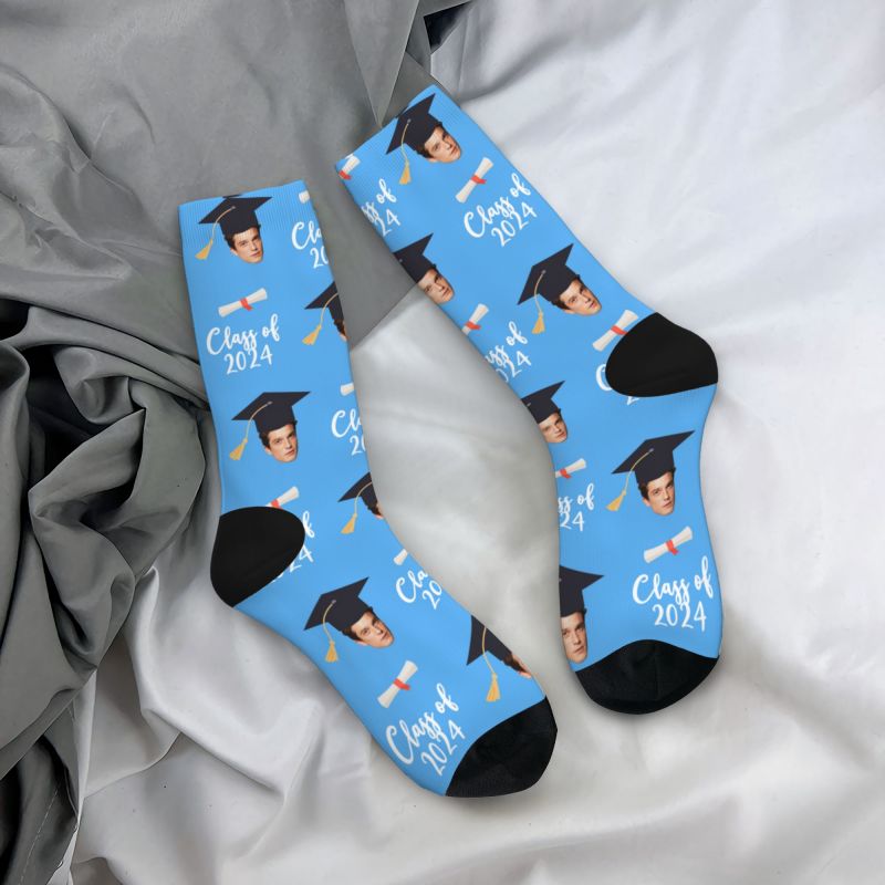 Customized Face Socks Multiple Colors Best Graduation Gift for Friends