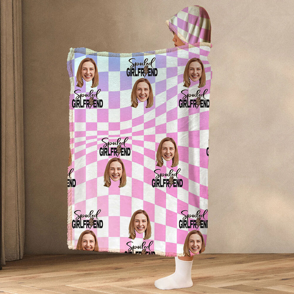 Personalized Name Wearable Blanket Hoodie Abstract Design Gift for Girl Friend