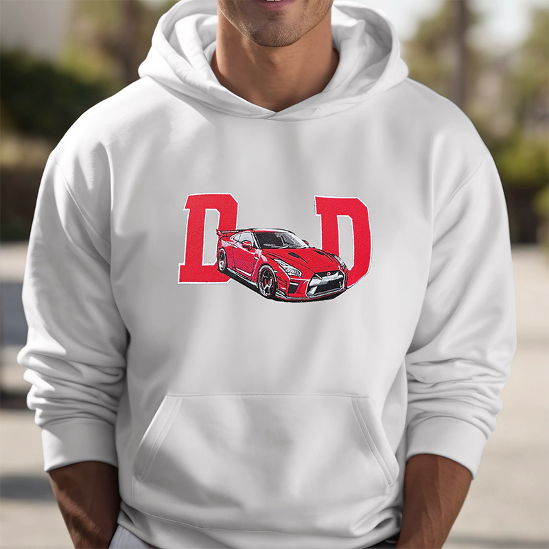 Personalized Hoodie Embroidered Custom Car Photo with Cool Dad Design Attractive Father's Day Gift