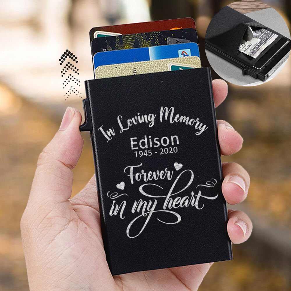 Personalized Pop-Up Card Holder Customized in Loving Memory Commemorative Gift